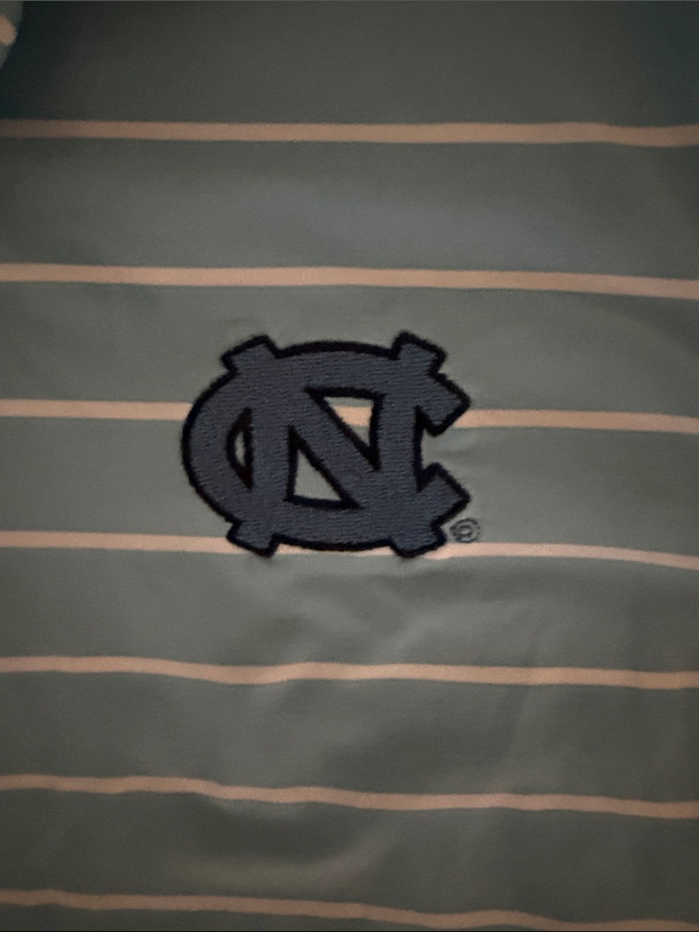 North Carolina Light Blue Striped Men's Polo Shirt Size Medium - Picture 2 of 3